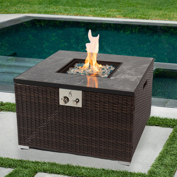 iYofe 32" Propane Fire Pit Table, Marble Ceramic Tabletop, 50000BTU